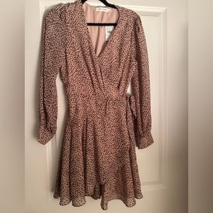 Floret Studios long sleeve wrap minidress NWT